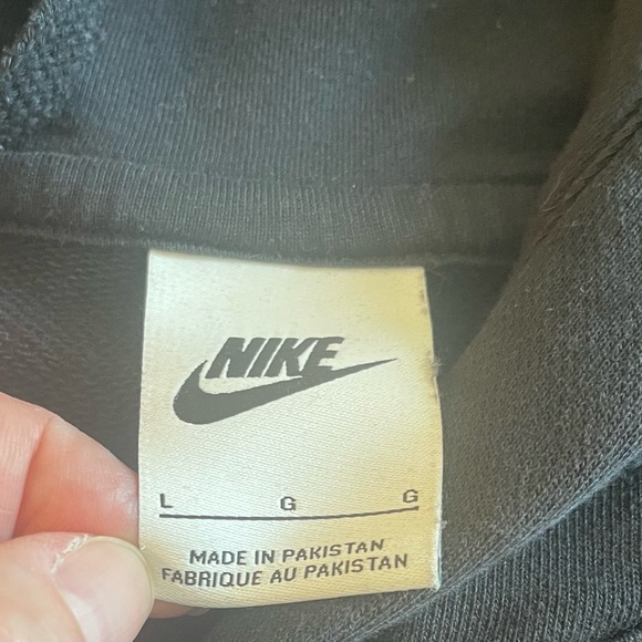 Nike Sportswear French Terry Hoodie Black Long Sleeve - Picture 8 of 13